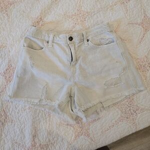Aerie Light Gray Distressed Jean Shorts